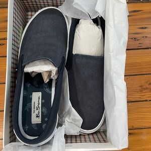 Ben Sherman Men's Percy Slip On Navy Blue Canvas Size 9 NIB